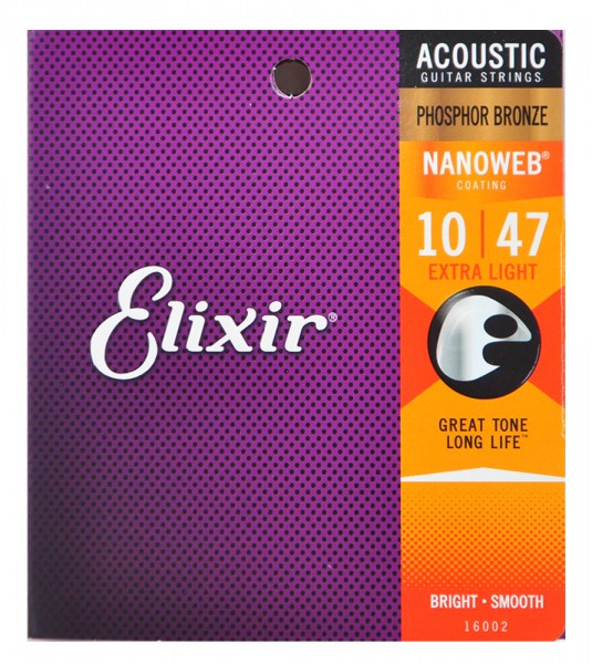 ELIXIR ( エリクサー ) / NANOWEB Phosphor Bronze Extra Light. 10-47. #16002 |  LAST GUITAR OFFICIAL WEBSITE